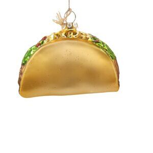 Primitives By Kathy Handcrafted Glass Taco Christmas Ornament New Gift